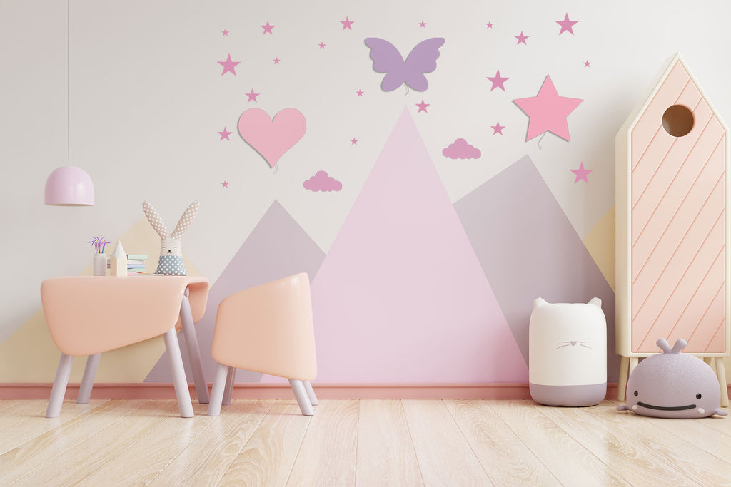 Babynotte-lenny-et-alba-luminaire-murale-pour-chambre-bébé-papillon violet
