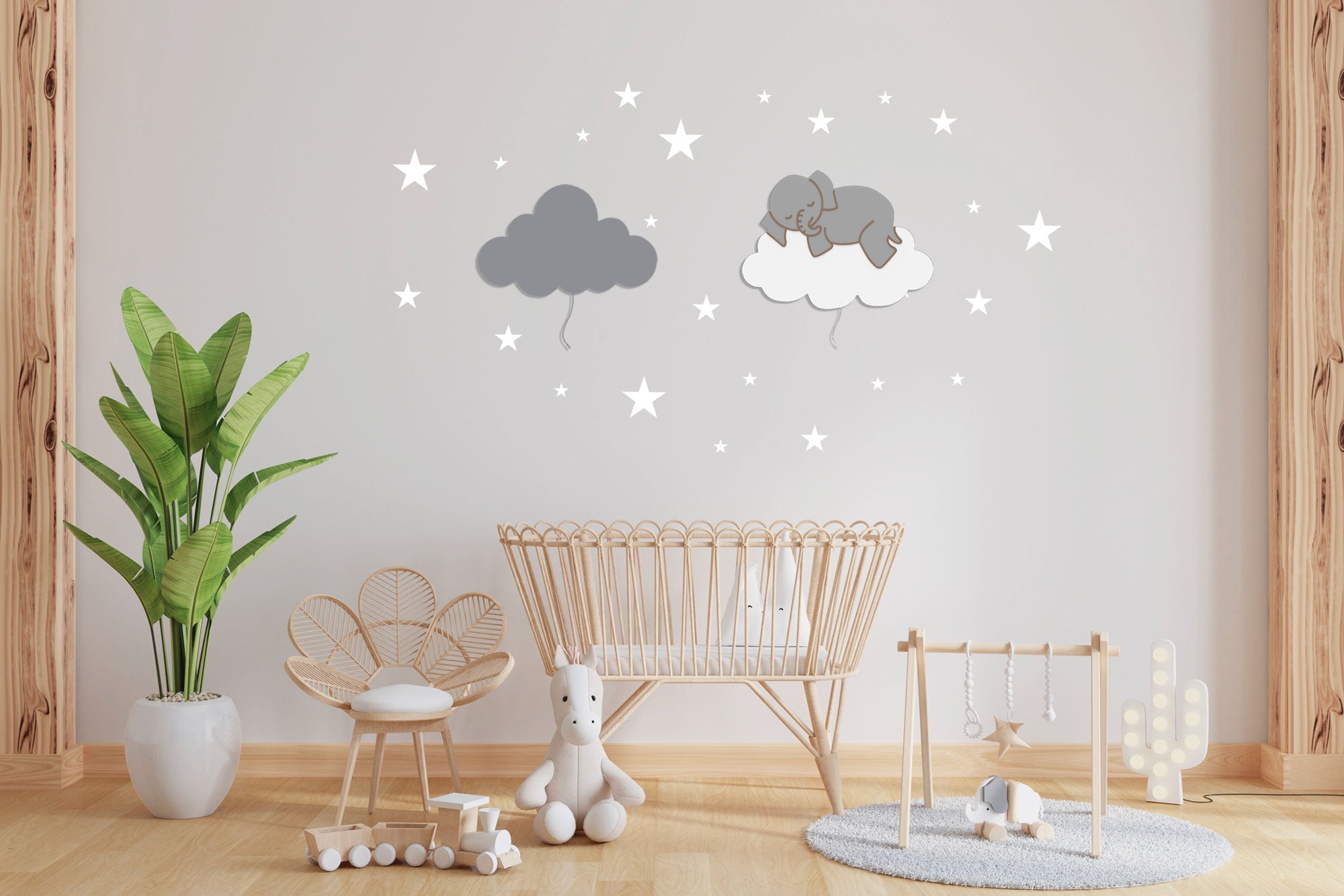 BabyNotte Comfy kindernachtlampje voor aan de muur Compositie grijs