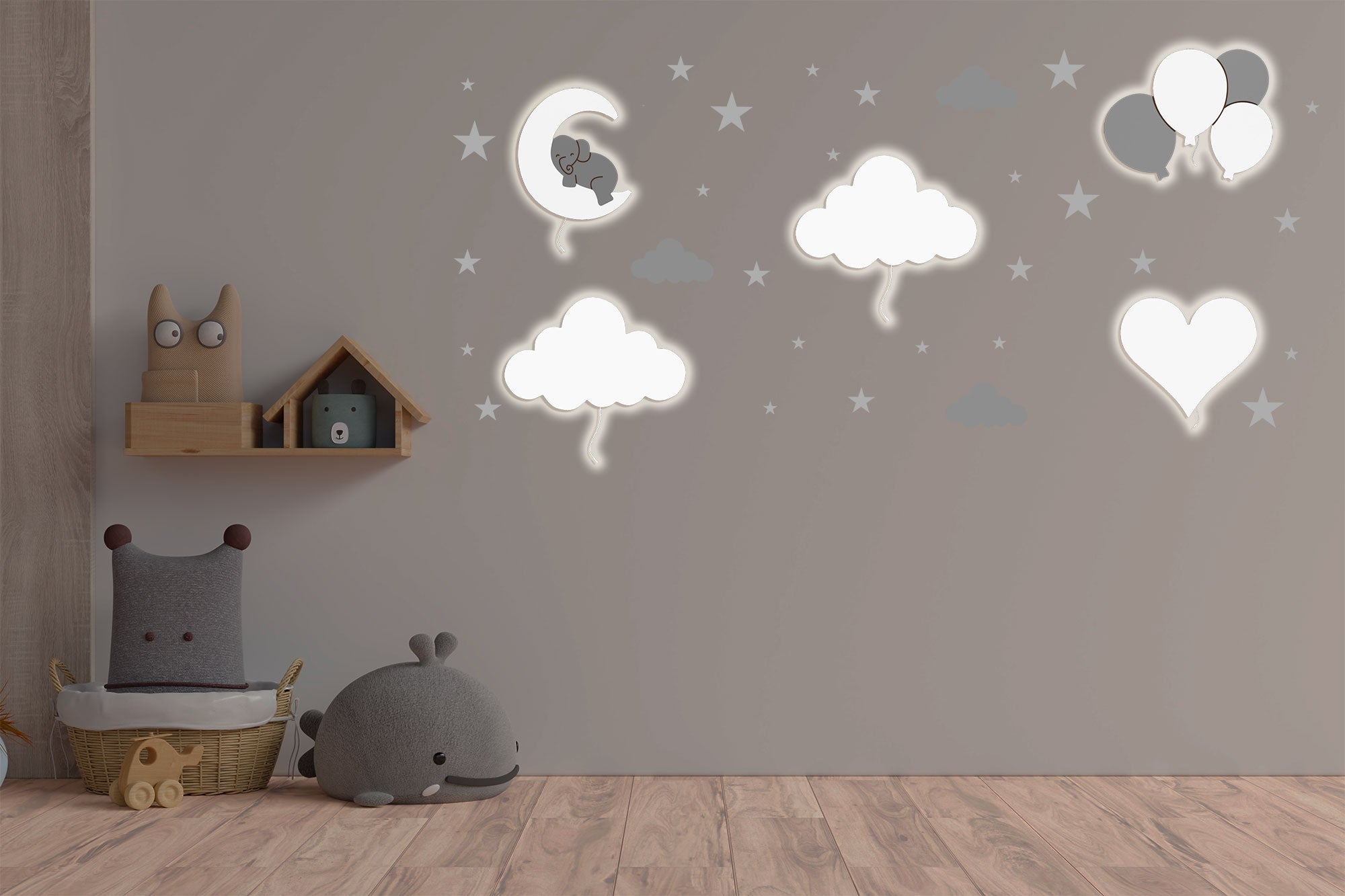 BabyNotte Love Cloud Wand-Nachtlicht-Komposition für Kinder