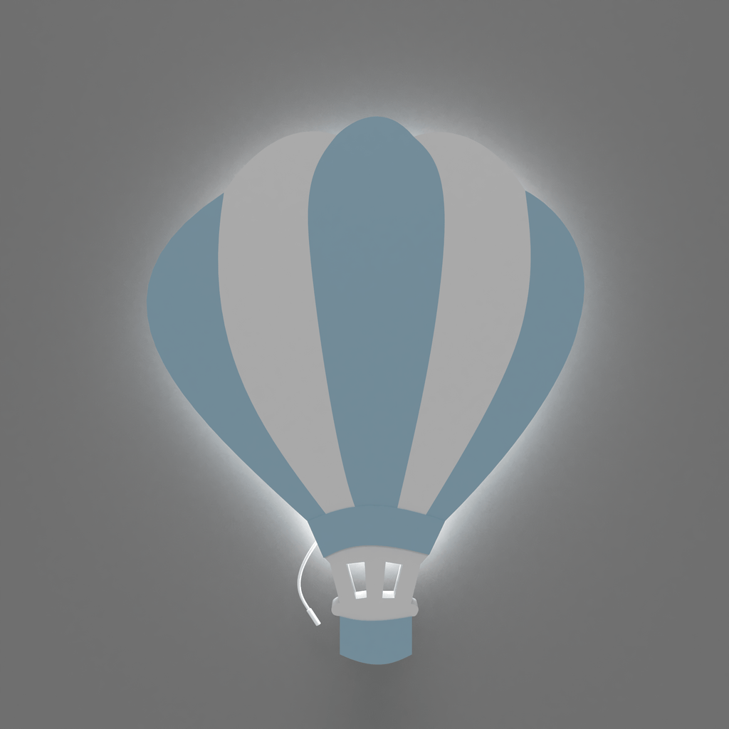 Lampe murale chambre bébé air ballon bleu