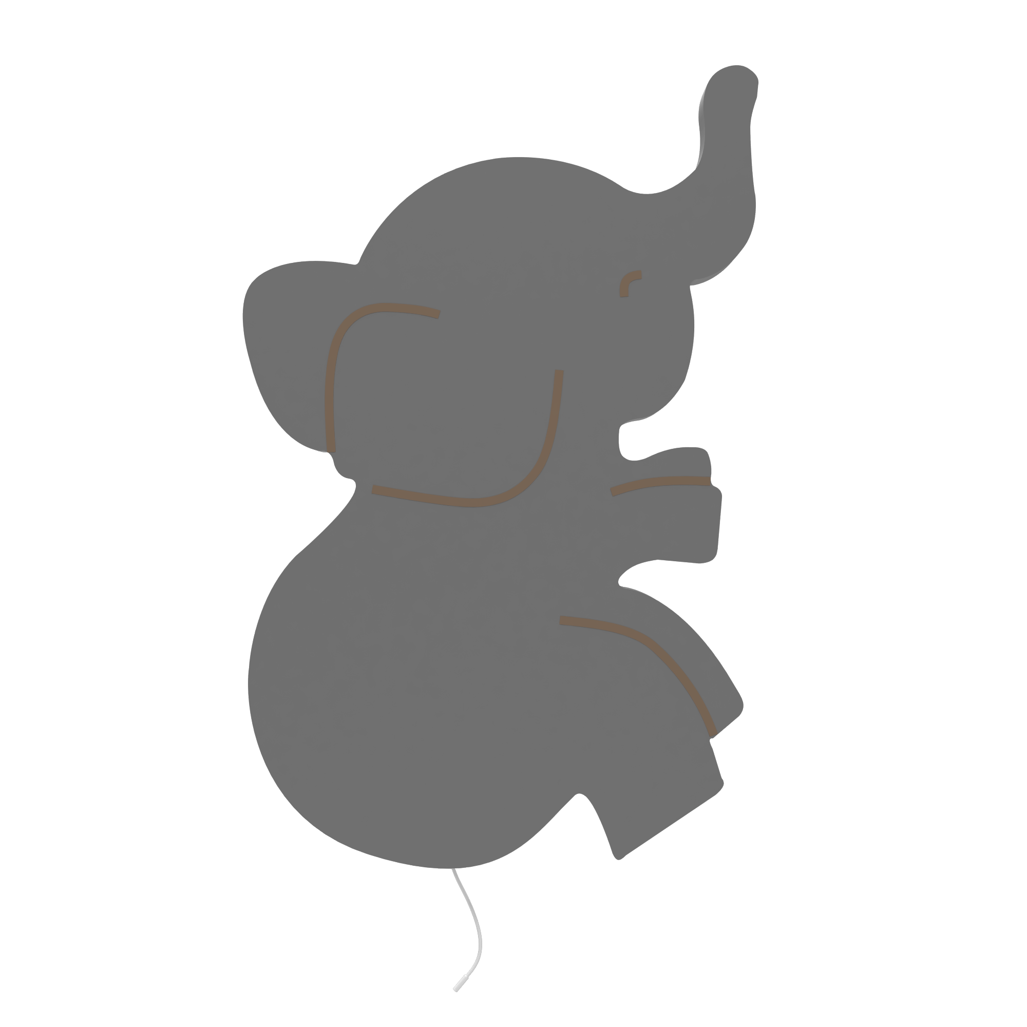 applique murale chambre bébé elephant gris