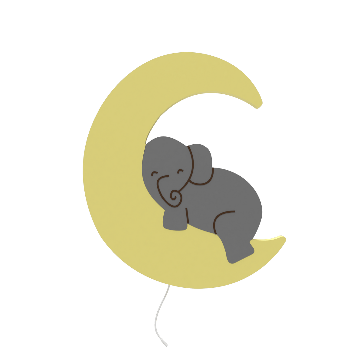 Lights4fun Applique Murale Enfant Éléphant 34 LED Blanc Chaud à Piles - Décoration Chambre