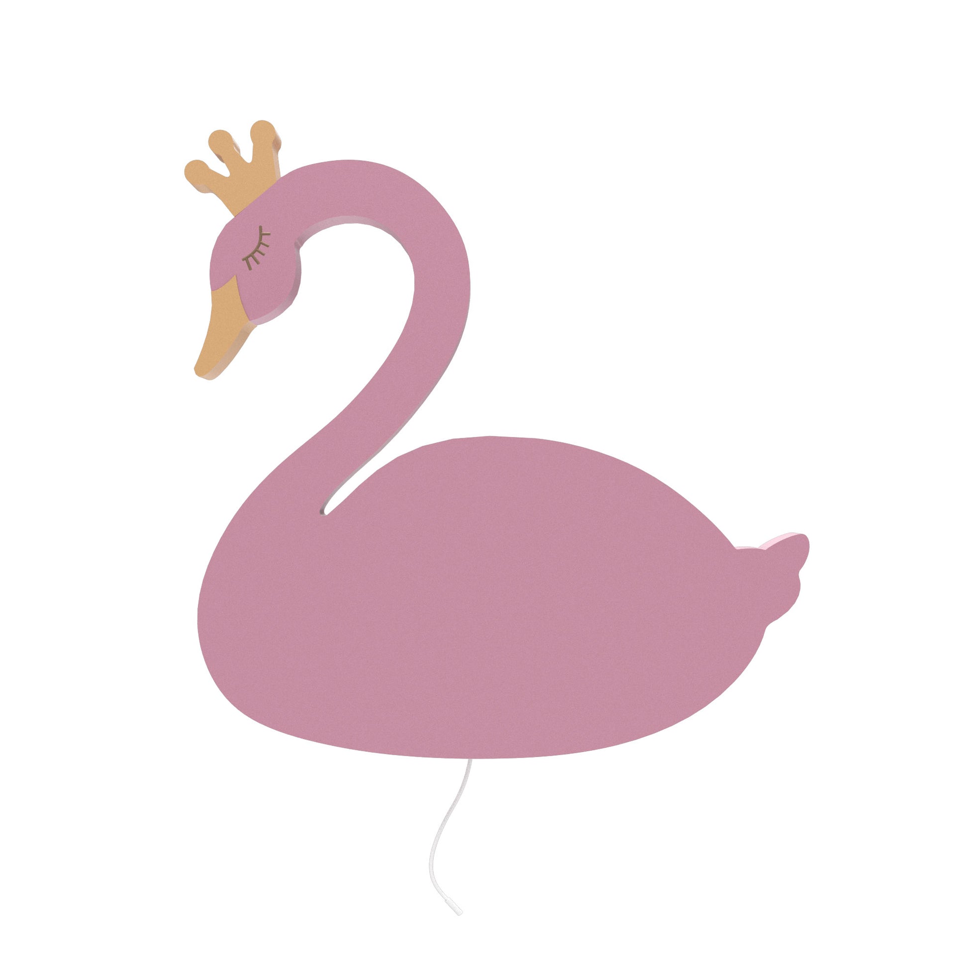 lampe-murale-pour-chambre-bébé-cygne-rose-droit