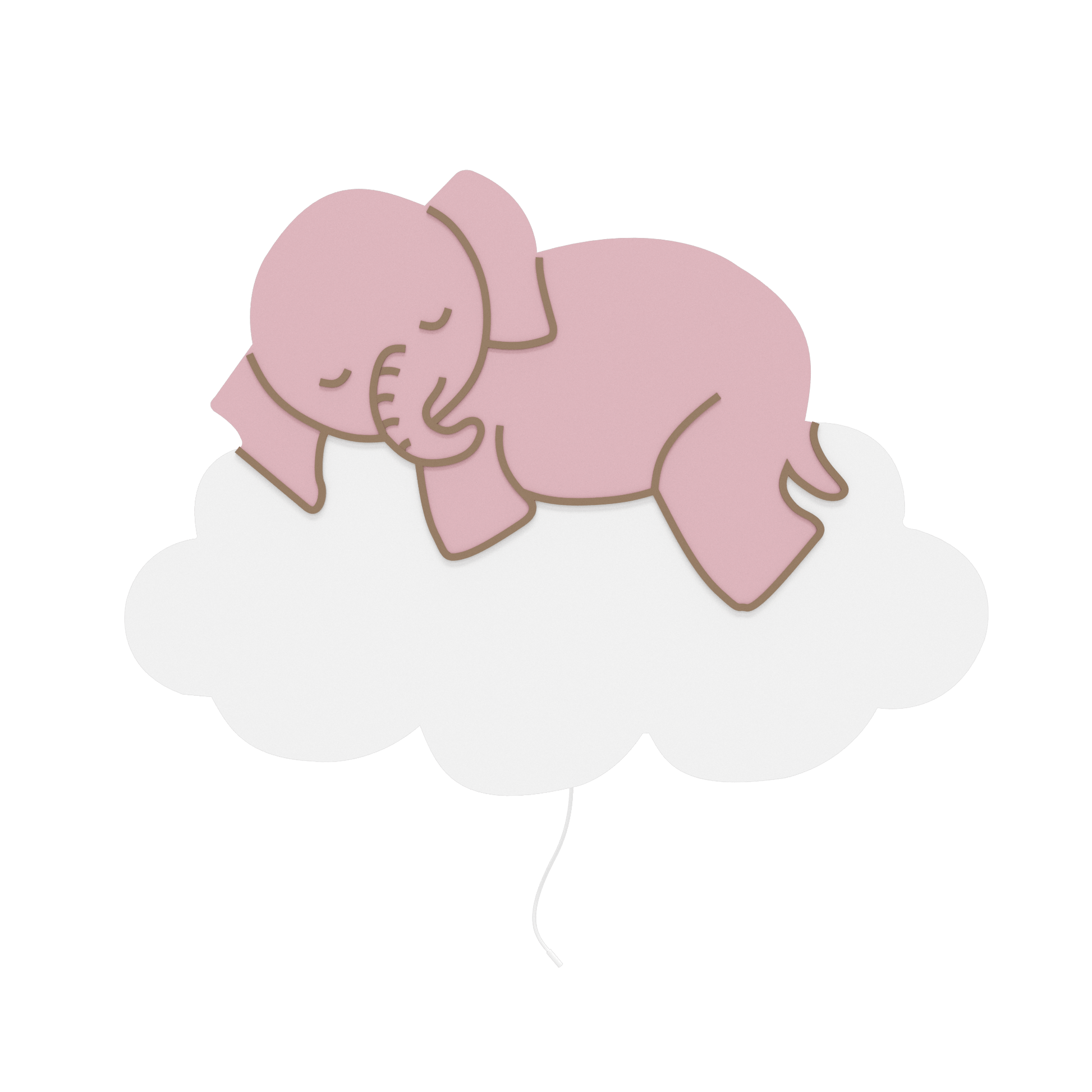 lampe murale chambre bébé éléphant nuage rose