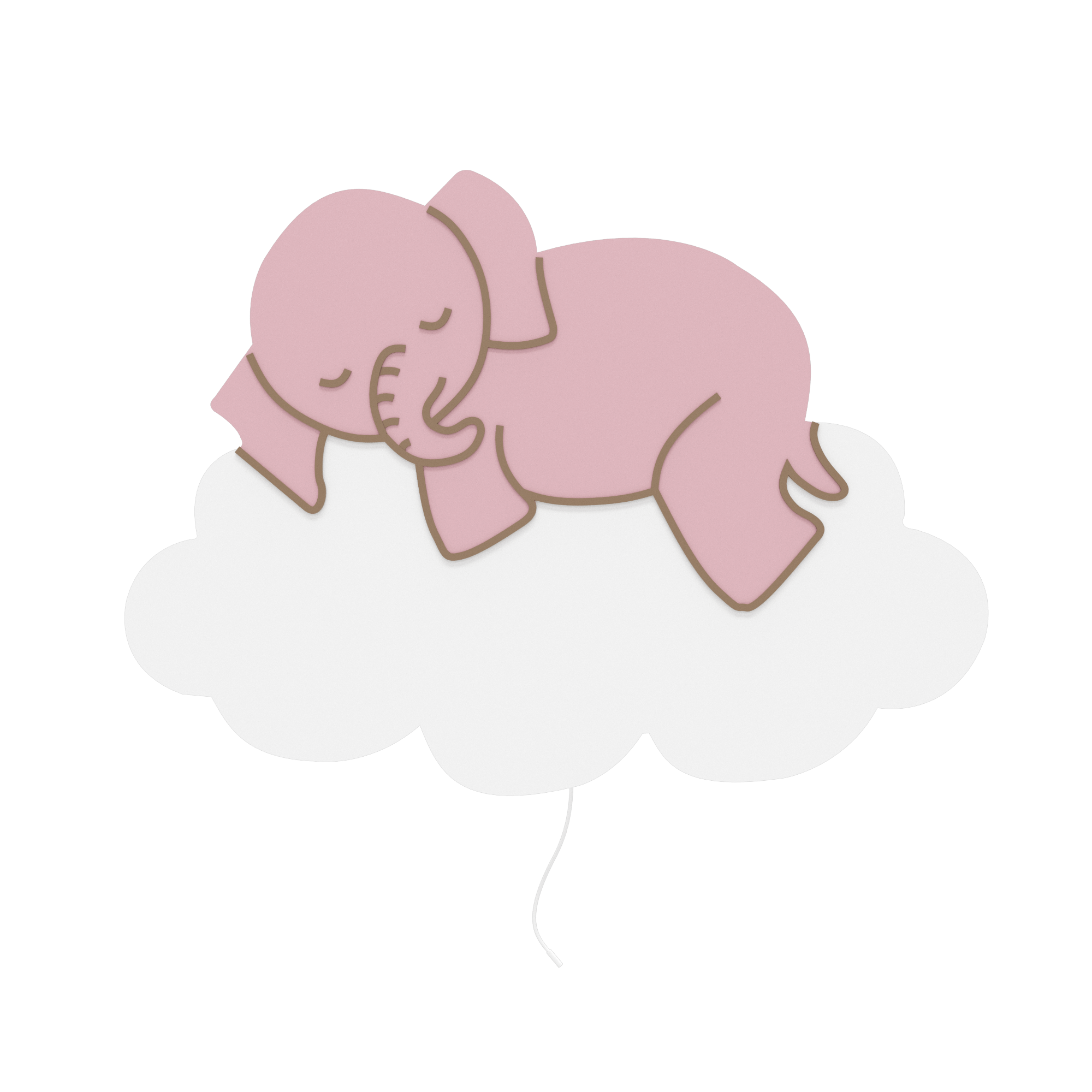 lampe murale chambre bébé éléphant nuage rose