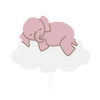 lampe murale chambre bébé éléphant nuage rose